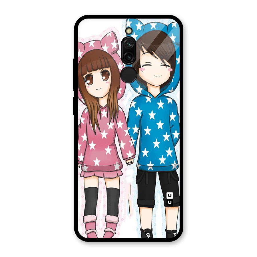 Couple In Stars Glass Back Case for Redmi 8