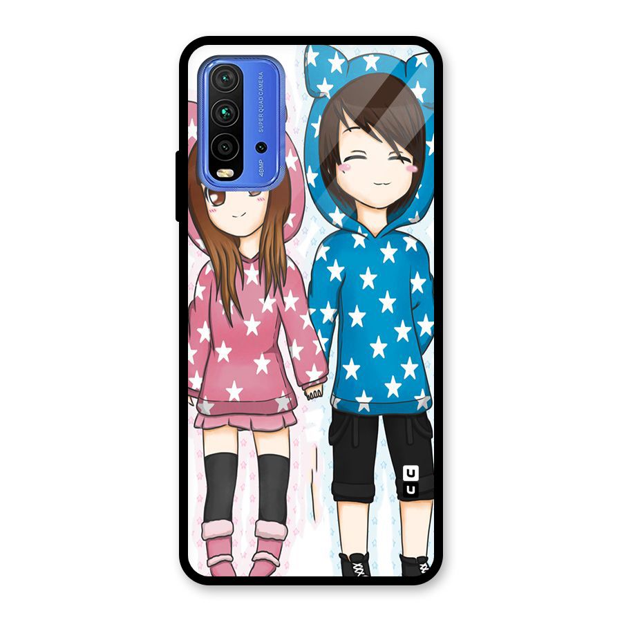 Couple In Stars Glass Back Case for Redmi 9 Power