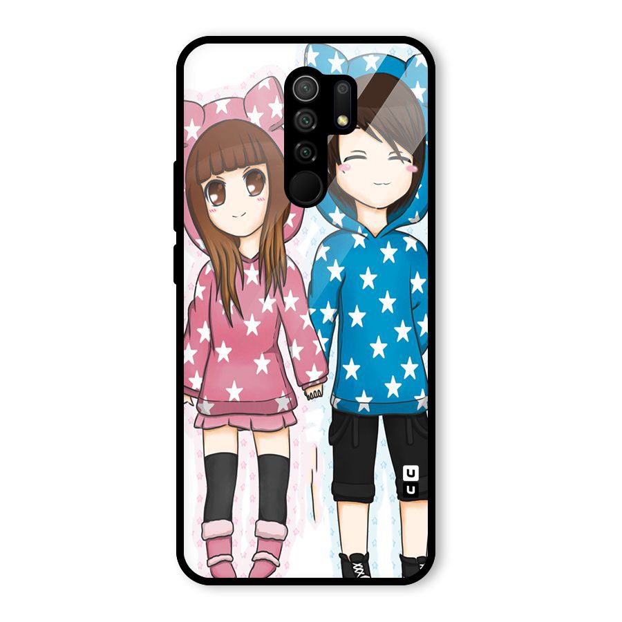 Couple In Stars Glass Back Case for Redmi 9 Prime