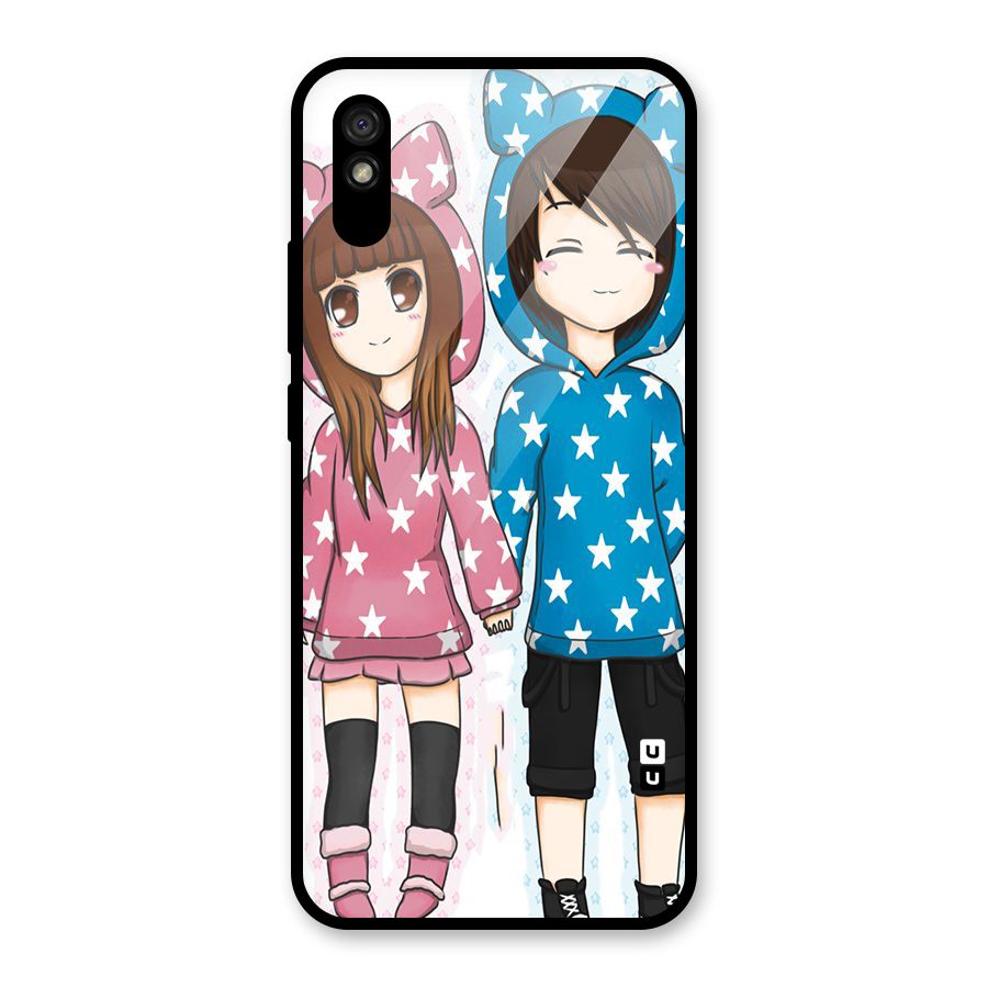 Couple In Stars Glass Back Case for Redmi 9i