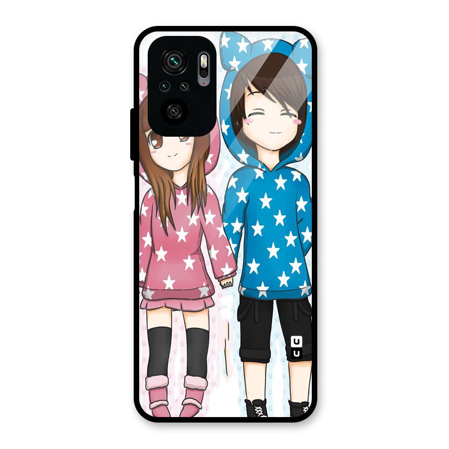 Couple In Stars Glass Back Case for Redmi Note 10S