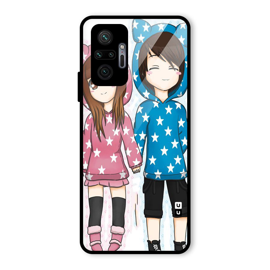 Couple In Stars Glass Back Case for Redmi Note 10 Pro