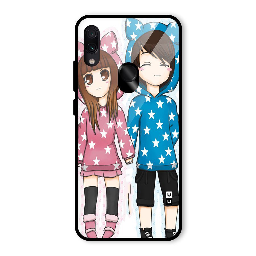 Couple In Stars Glass Back Case for Redmi Note 7 Pro