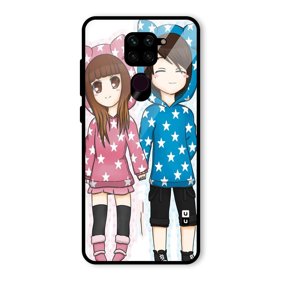 Couple In Stars Glass Back Case for Redmi Note 9