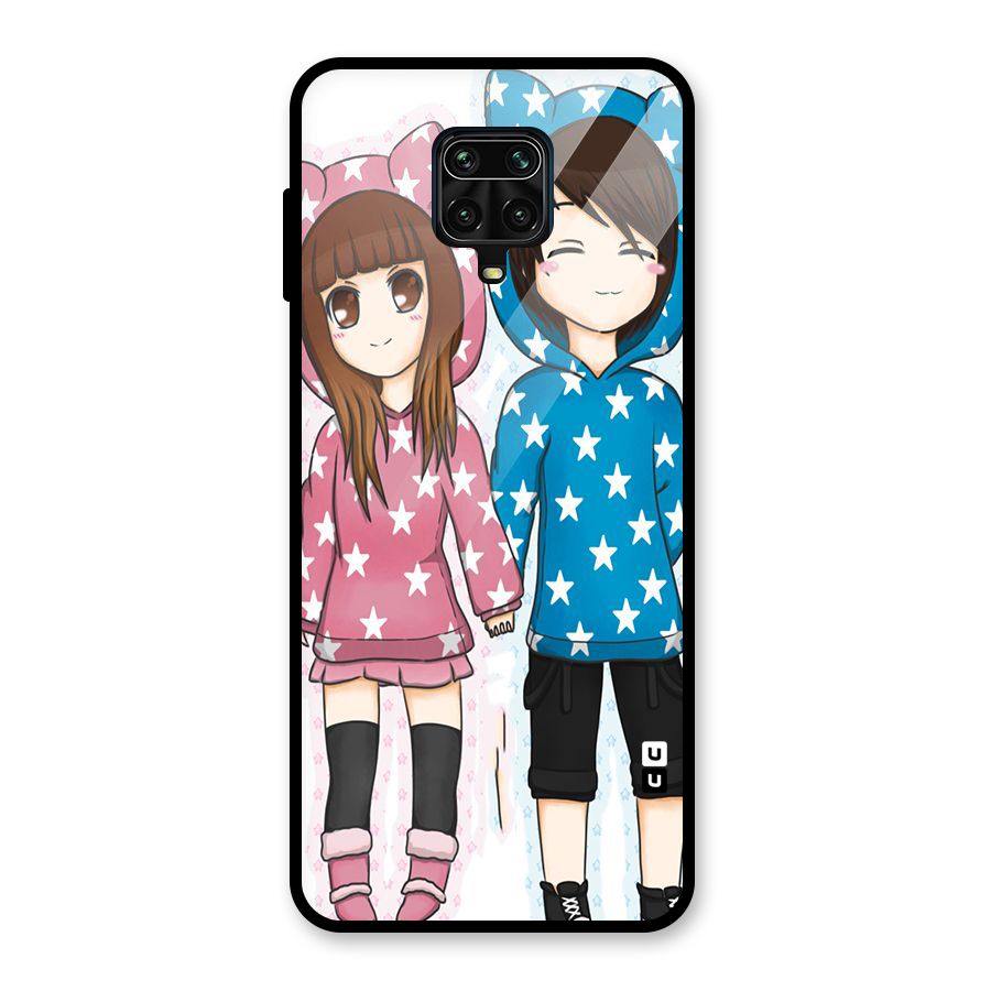 Couple In Stars Glass Back Case for Redmi Note 9 Pro Max