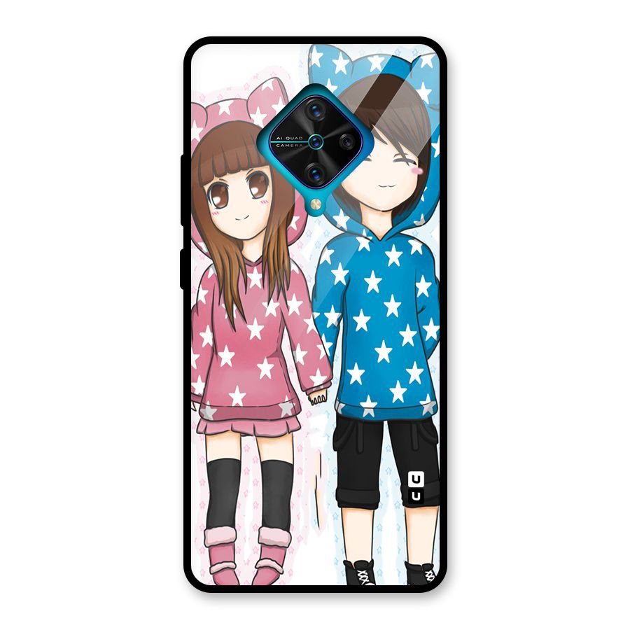 Couple In Stars Glass Back Case for Vivo S1 Pro