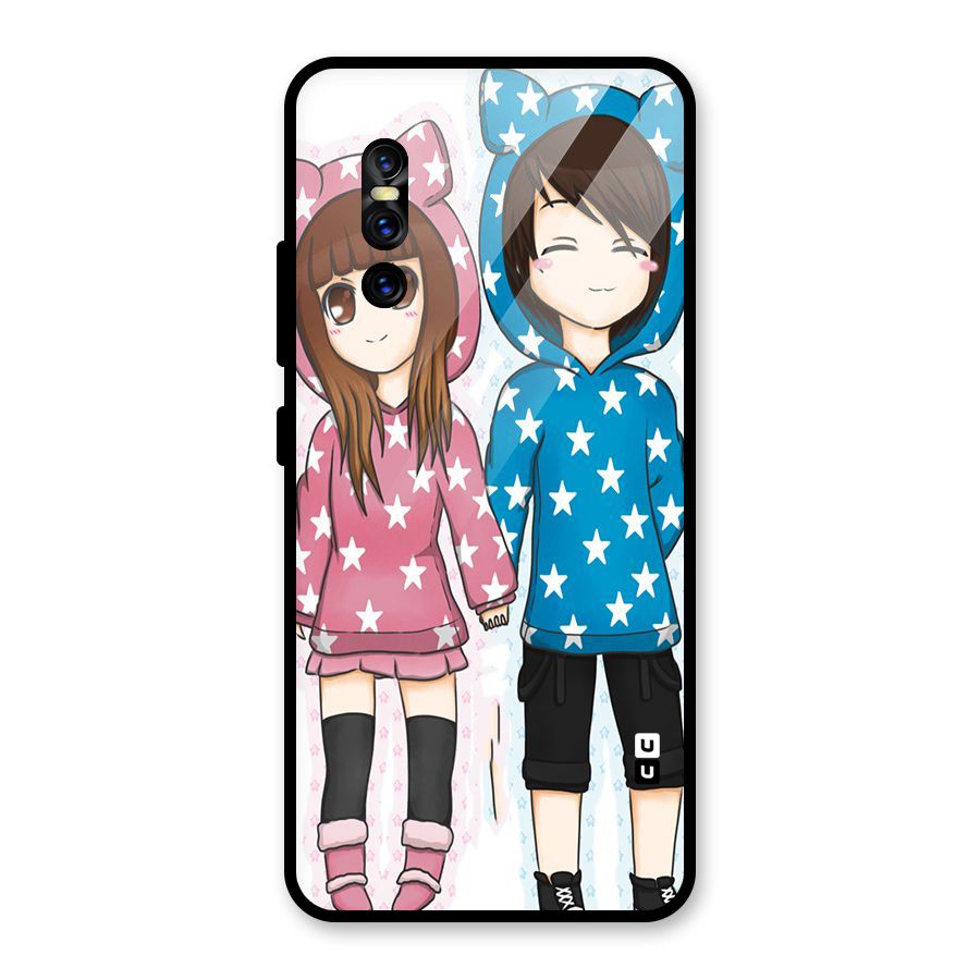 Couple In Stars Glass Back Case for Vivo V15 Pro