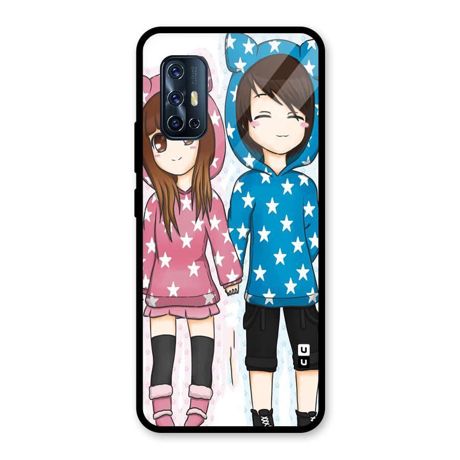 Couple In Stars Glass Back Case for Vivo V17