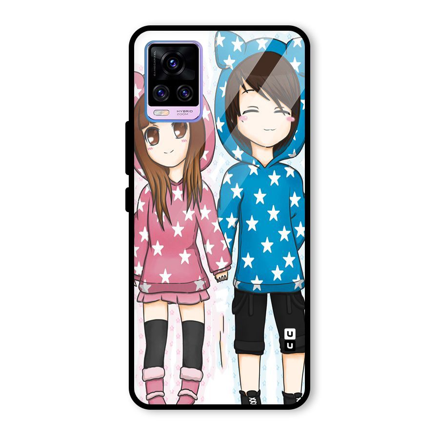 Couple In Stars Glass Back Case for Vivo V20 Pro