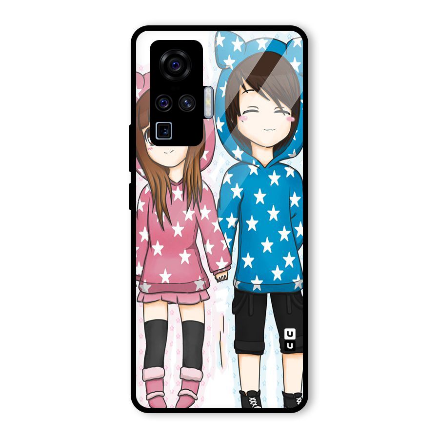 Couple In Stars Glass Back Case for Vivo X50 Pro