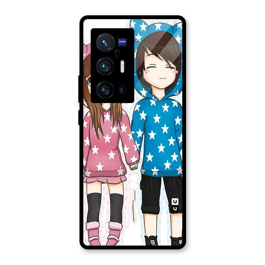 Couple In Stars Glass Back Case for Vivo X70 Pro Plus