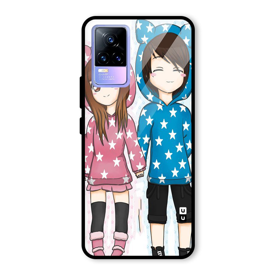 Couple In Stars Glass Back Case for Vivo Y73
