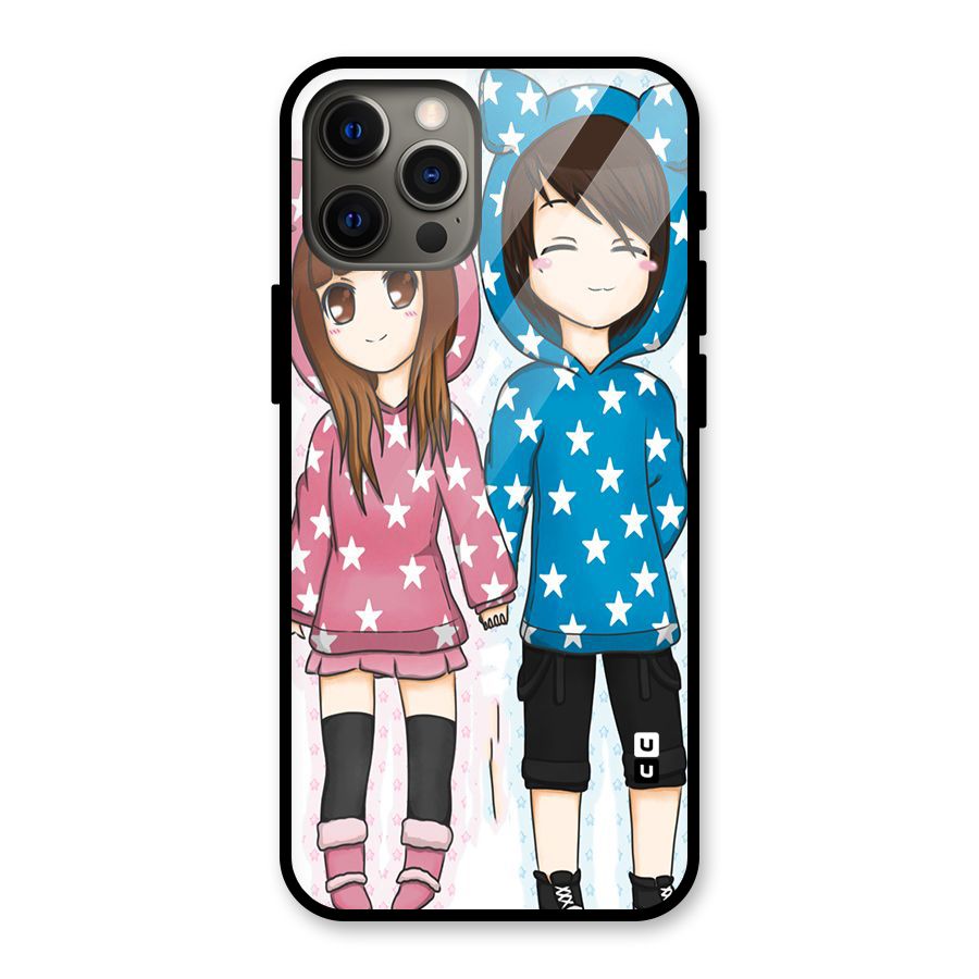 Couple In Stars Glass Back Case for iPhone 12 Pro Max