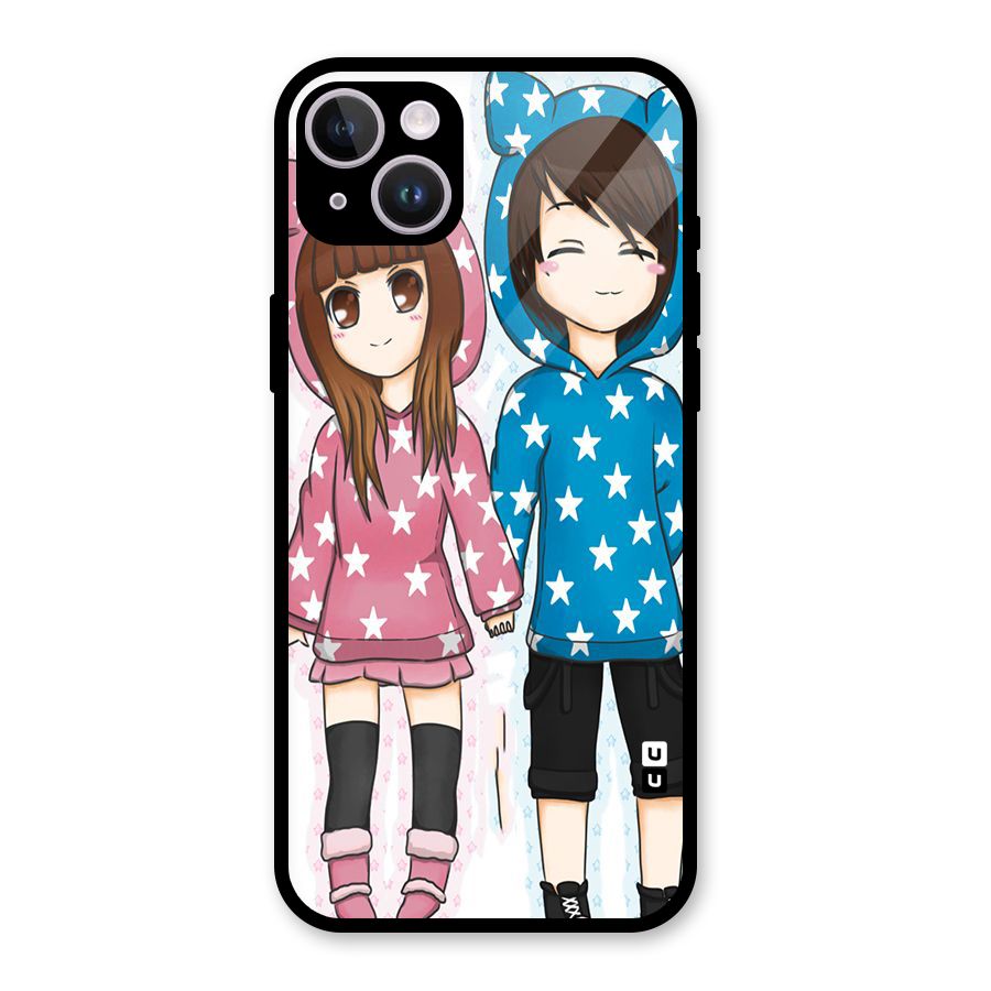 Couple In Stars Glass Back Case for iPhone 14 Plus