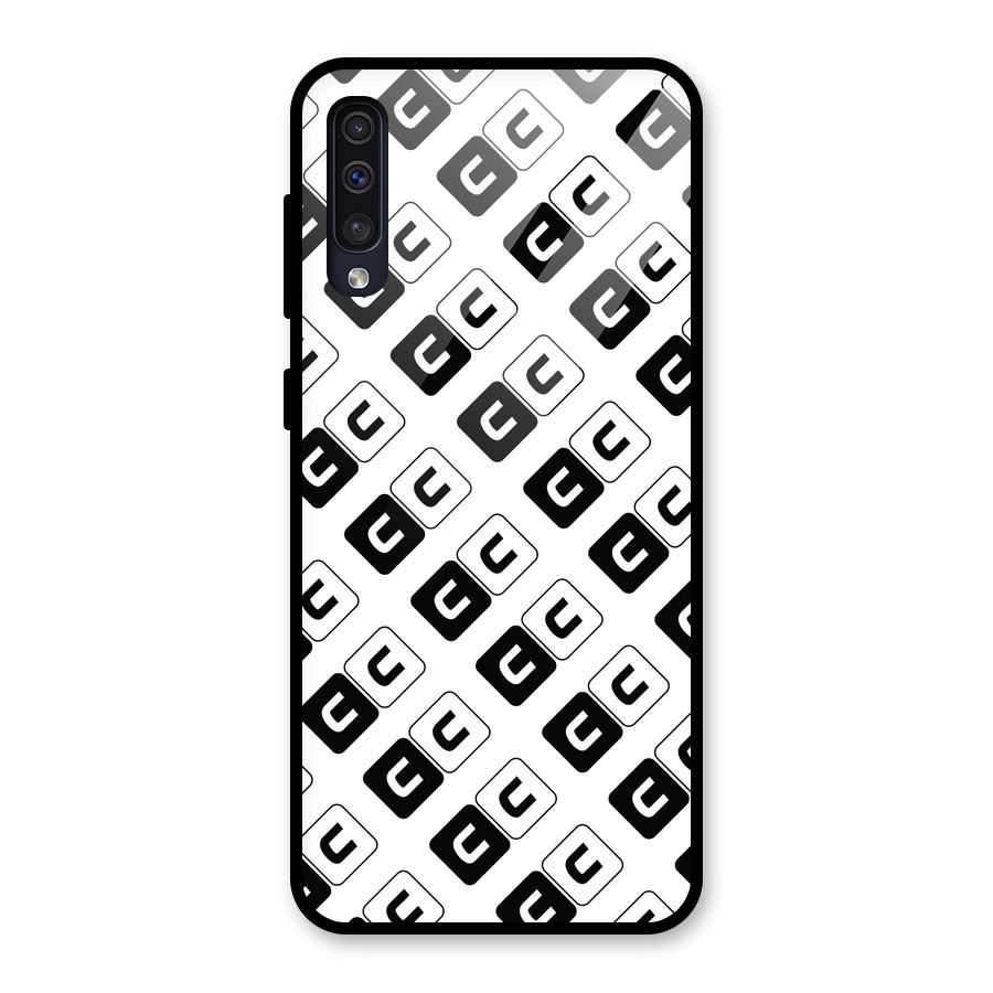 CoversCart Diagonal Banner Glass Back Case for Galaxy A50