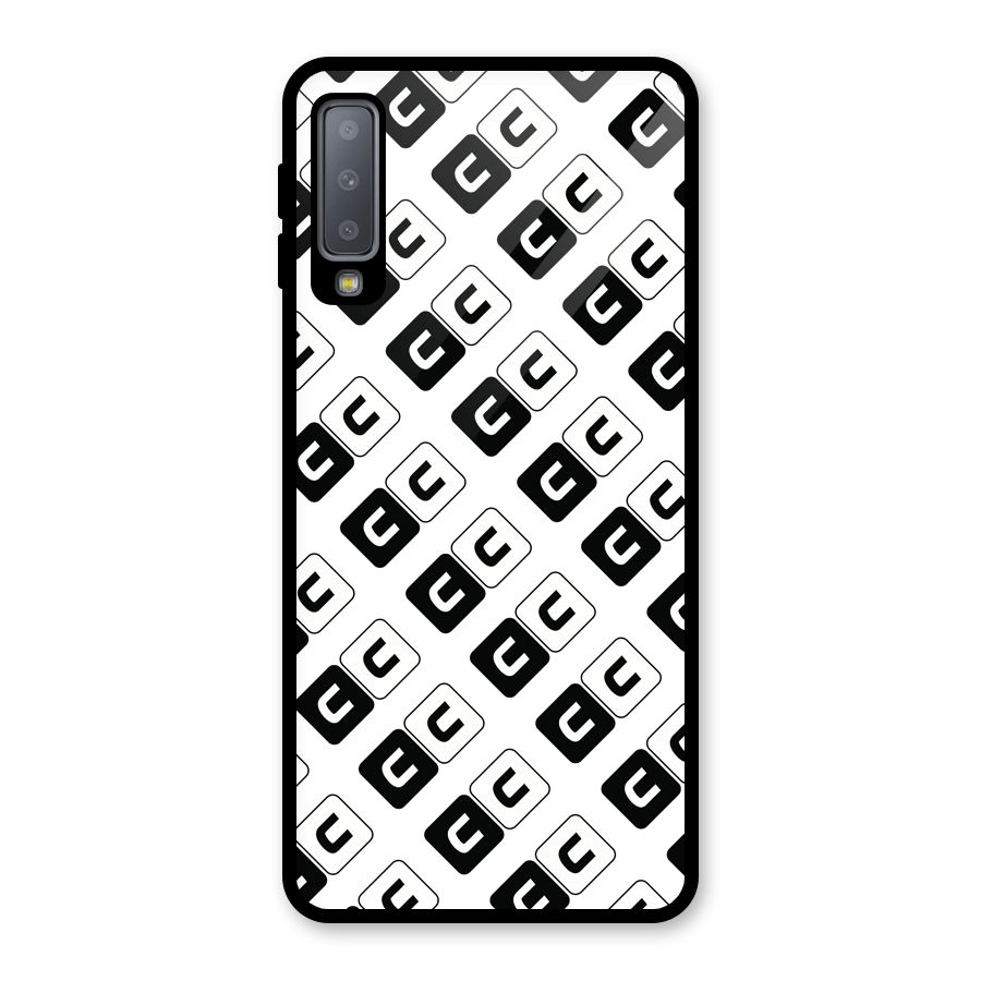 CoversCart Diagonal Banner Glass Back Case for Galaxy A7 (2018)