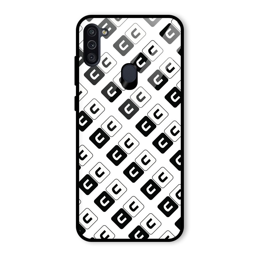 CoversCart Diagonal Banner Glass Back Case for Galaxy M11