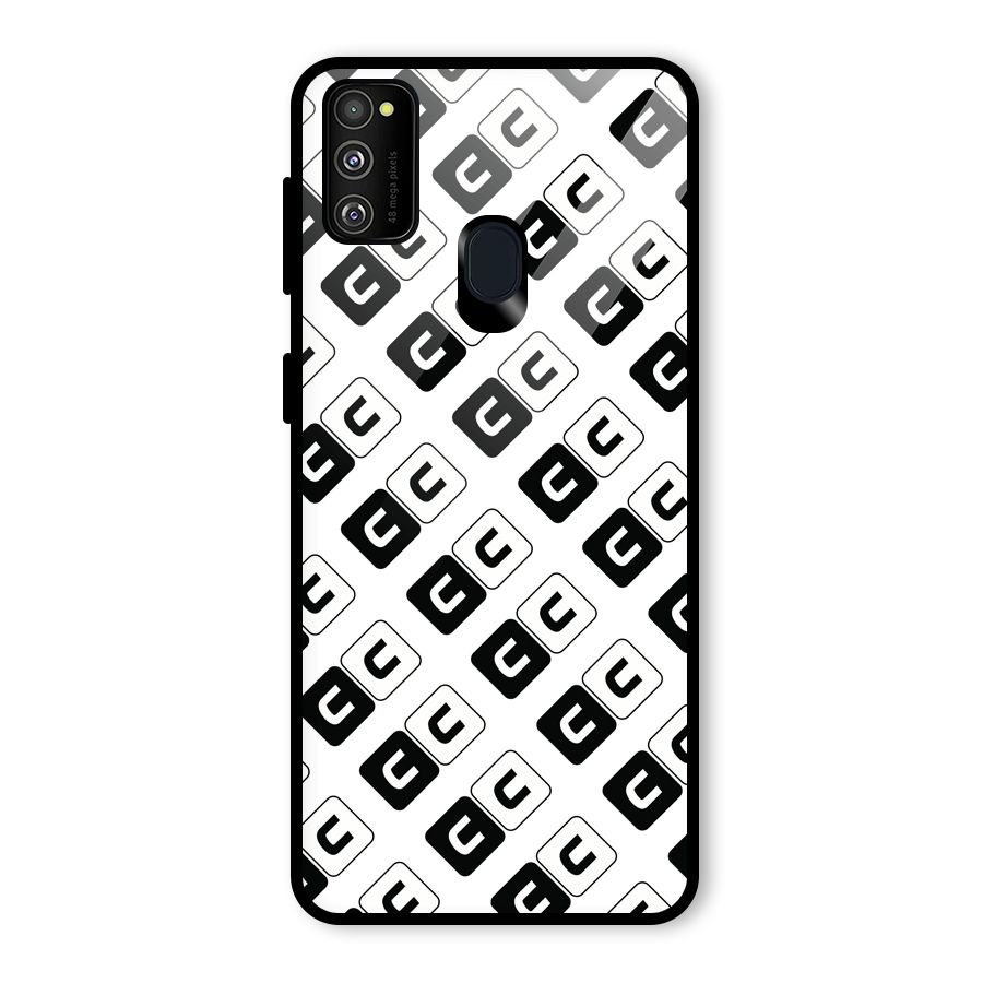 CoversCart Diagonal Banner Glass Back Case for Galaxy M30s