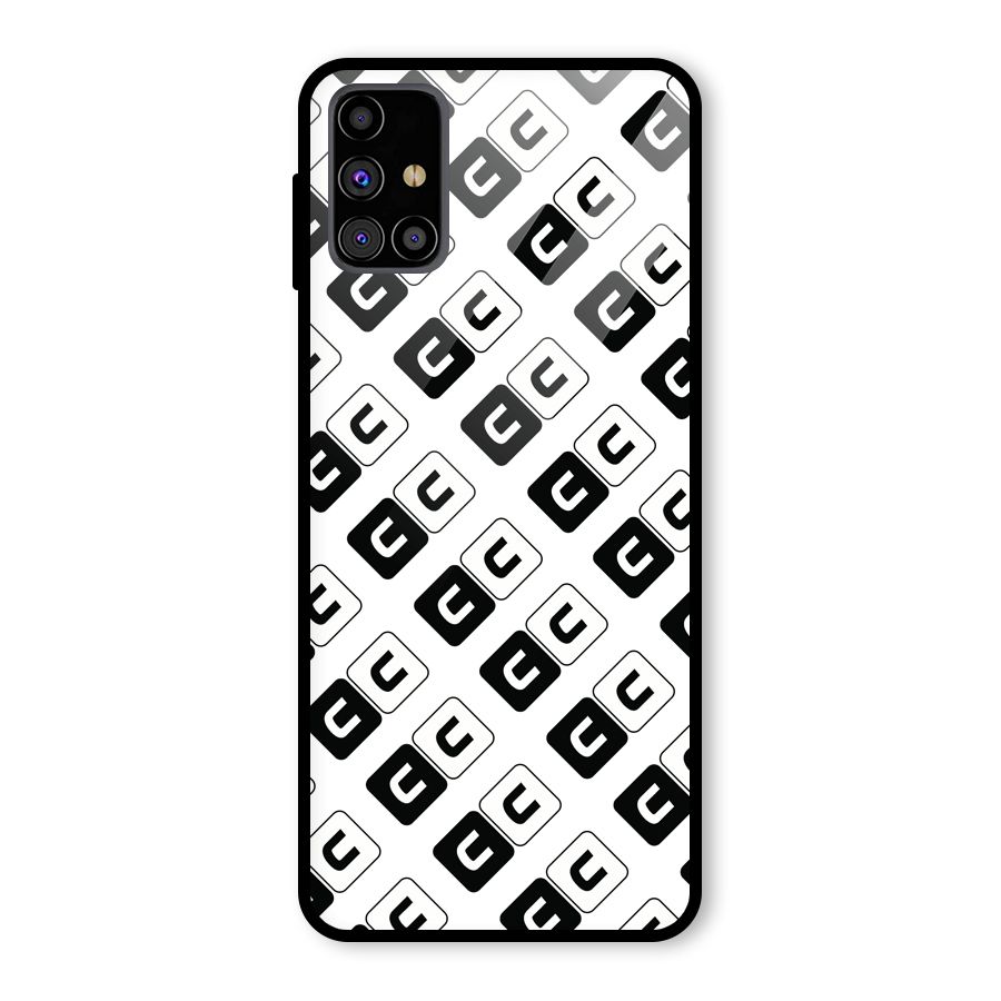 CoversCart Diagonal Banner Glass Back Case for Galaxy M31s
