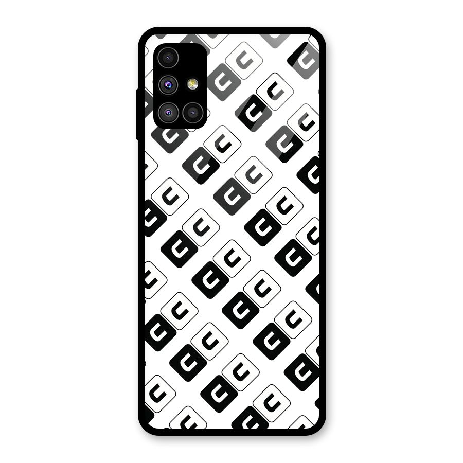 CoversCart Diagonal Banner Glass Back Case for Galaxy M51
