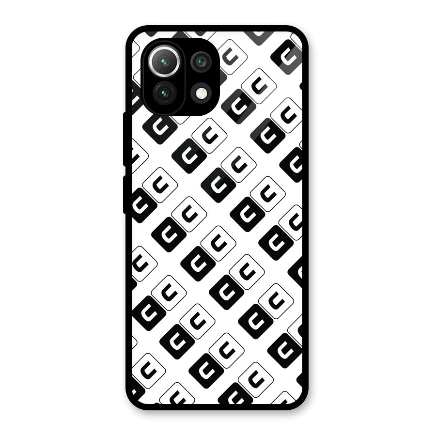 CoversCart Diagonal Banner Glass Back Case for Mi 11 Lite NE 5G