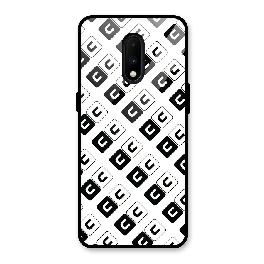CoversCart Diagonal Banner Glass Back Case for OnePlus 7