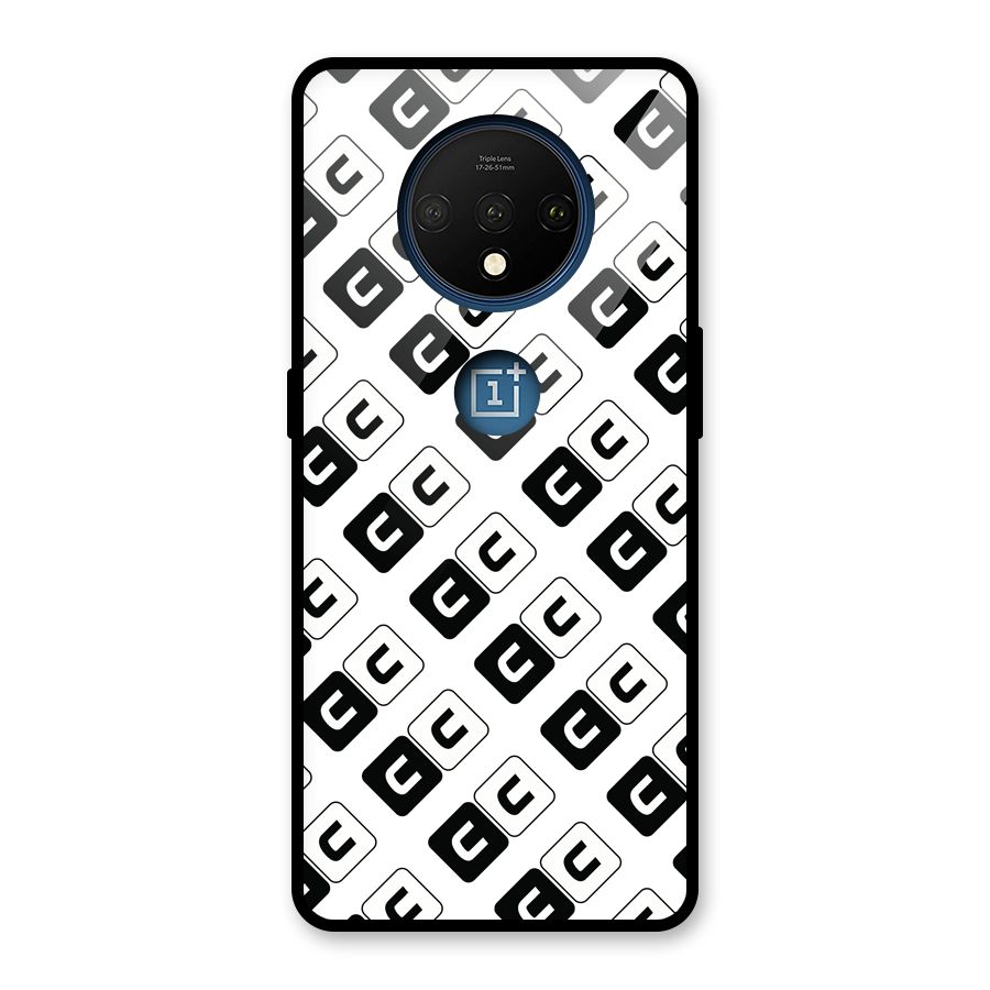 CoversCart Diagonal Banner Glass Back Case for OnePlus 7T