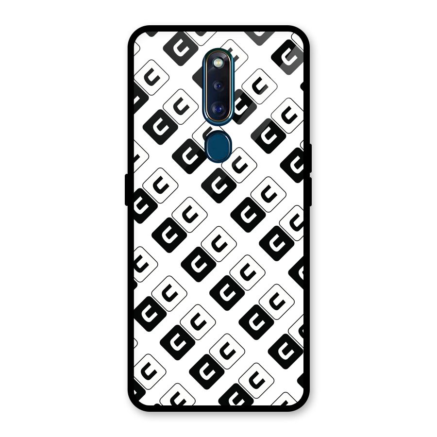 CoversCart Diagonal Banner Glass Back Case for Oppo F11 Pro