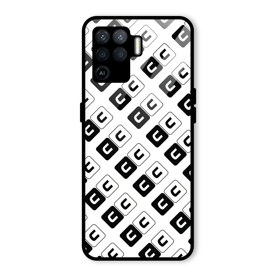 CoversCart Diagonal Banner Glass Back Case for Oppo F19 Pro