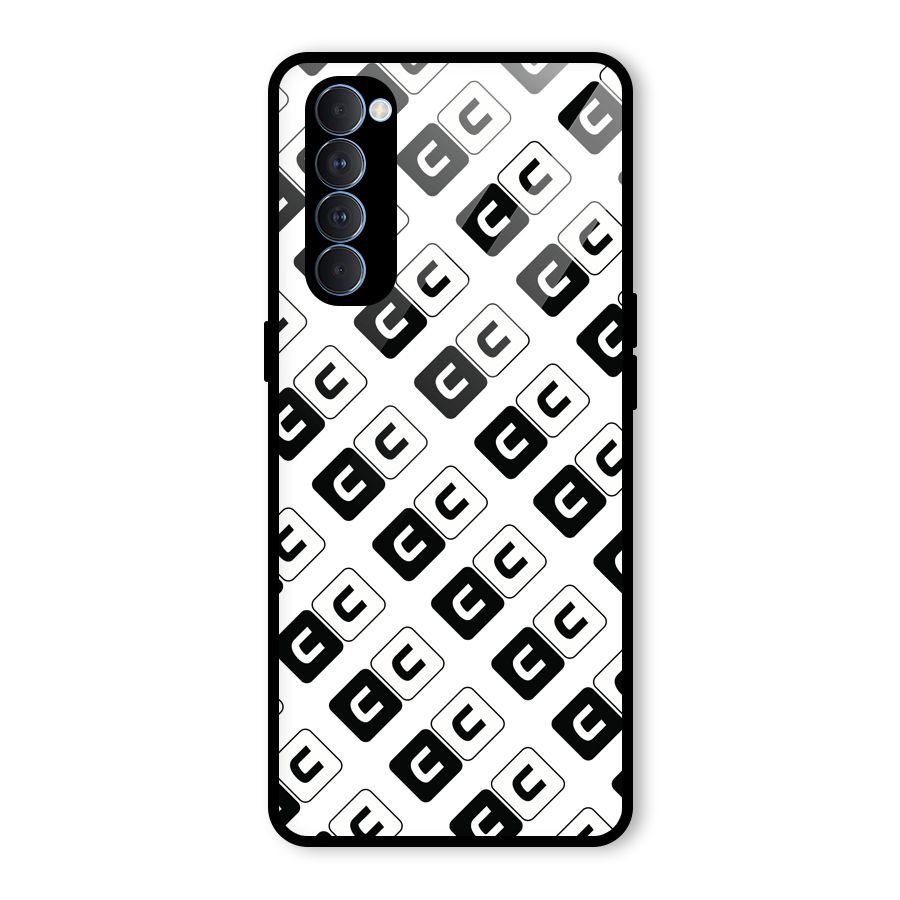 CoversCart Diagonal Banner Glass Back Case for Oppo Reno4 Pro