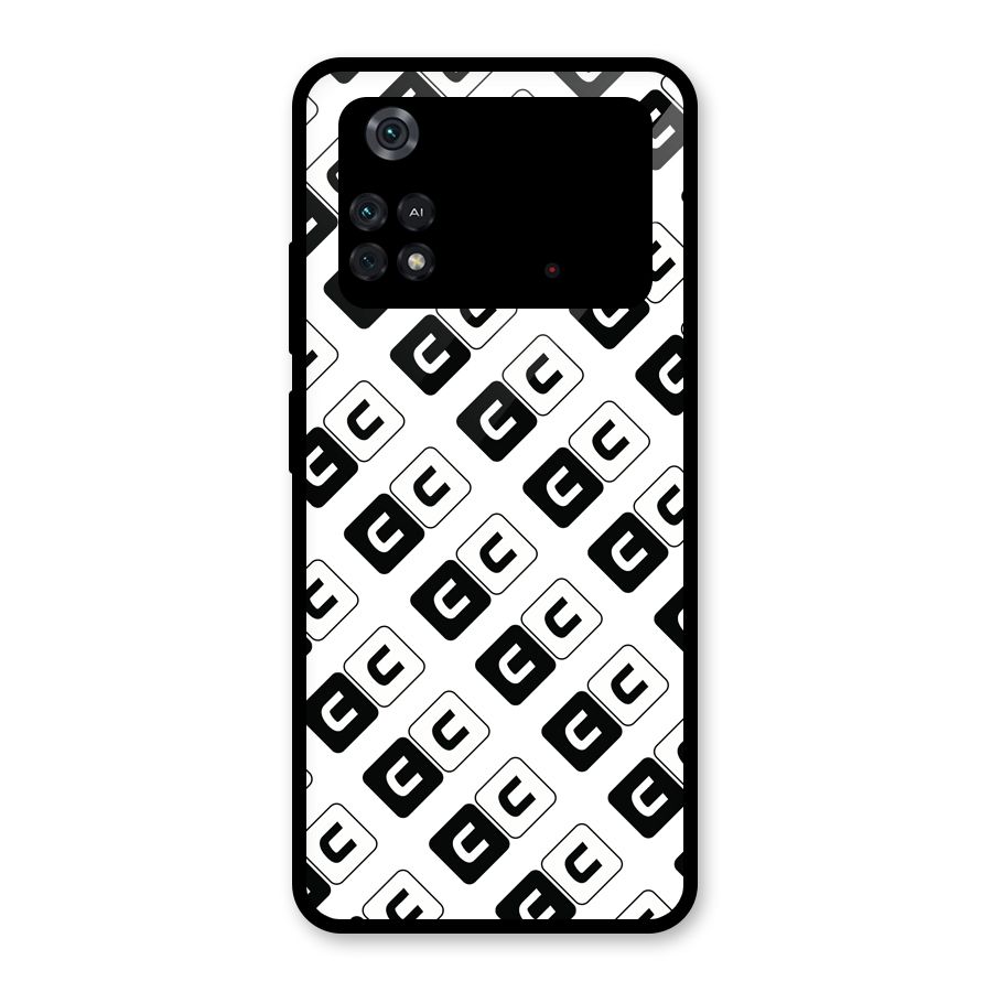 CoversCart Diagonal Banner Glass Back Case for Poco M4 Pro 4G