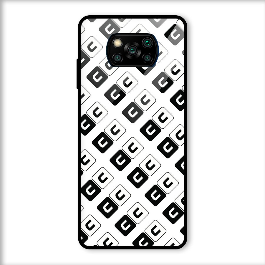 CoversCart Diagonal Banner Glass Back Case for Poco X3