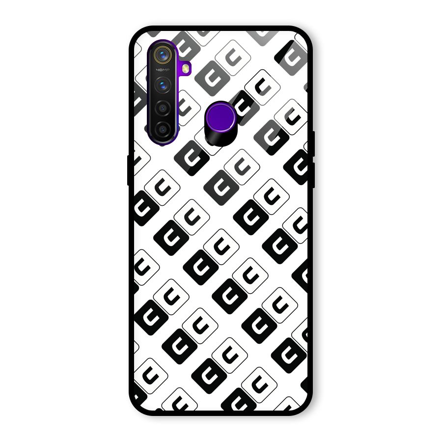 CoversCart Diagonal Banner Glass Back Case for Realme 5 Pro