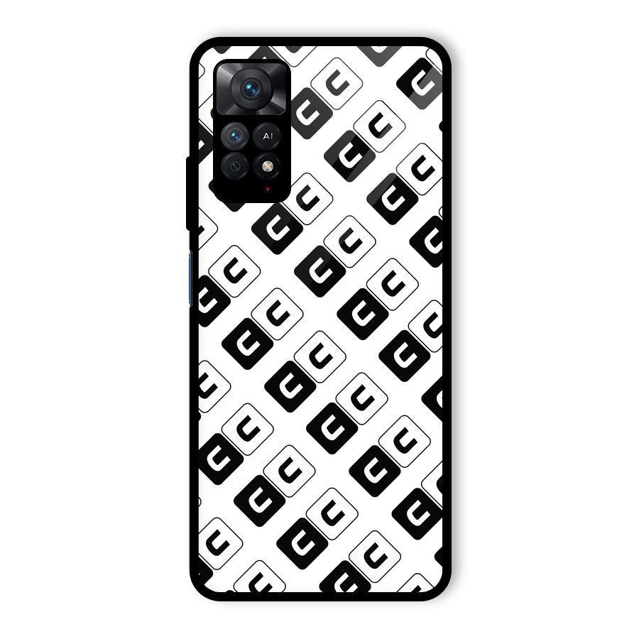 CoversCart Diagonal Banner Glass Back Case for Redmi Note 11 Pro