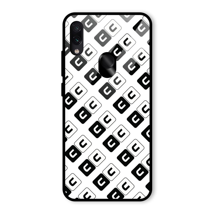 CoversCart Diagonal Banner Glass Back Case for Redmi Note 7 Pro