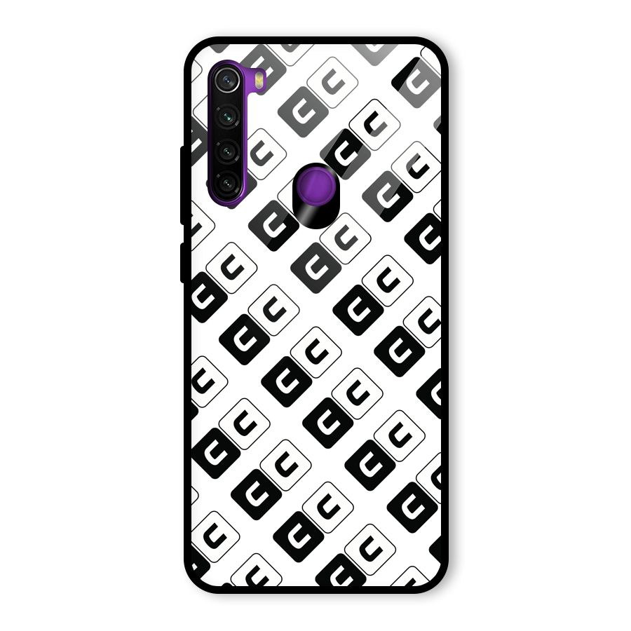 CoversCart Diagonal Banner Glass Back Case for Redmi Note 8