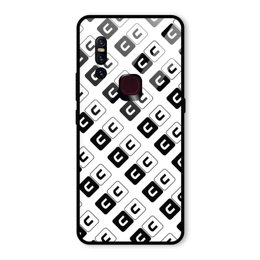 CoversCart Diagonal Banner Glass Back Case for Vivo V15