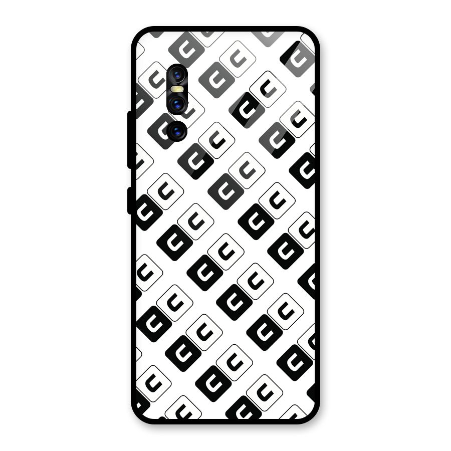CoversCart Diagonal Banner Glass Back Case for Vivo V15 Pro