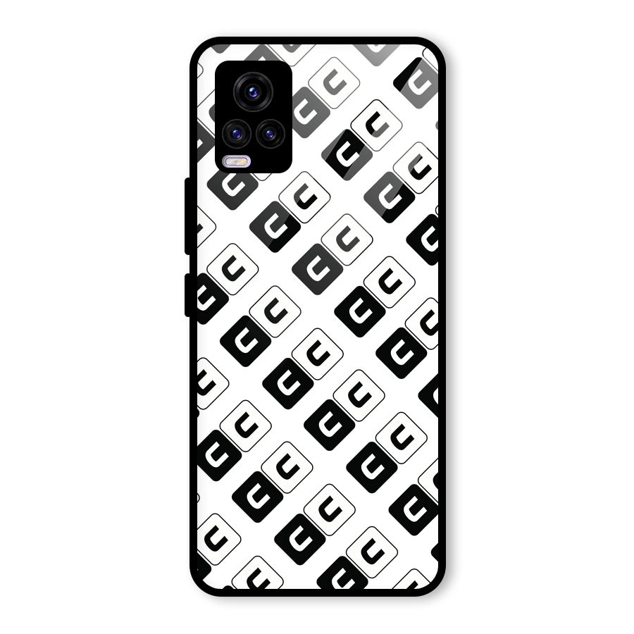 CoversCart Diagonal Banner Glass Back Case for Vivo V20
