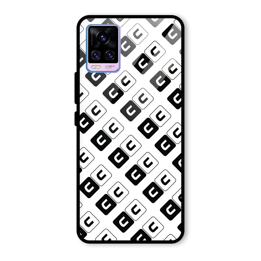 CoversCart Diagonal Banner Glass Back Case for Vivo V20 Pro