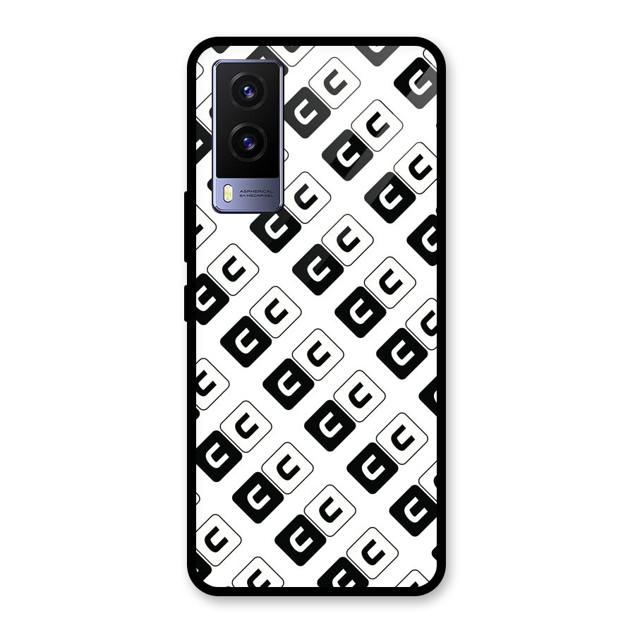 CoversCart Diagonal Banner Glass Back Case for Vivo V21e 5G
