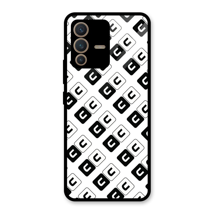 CoversCart Diagonal Banner Glass Back Case for Vivo V23 5G