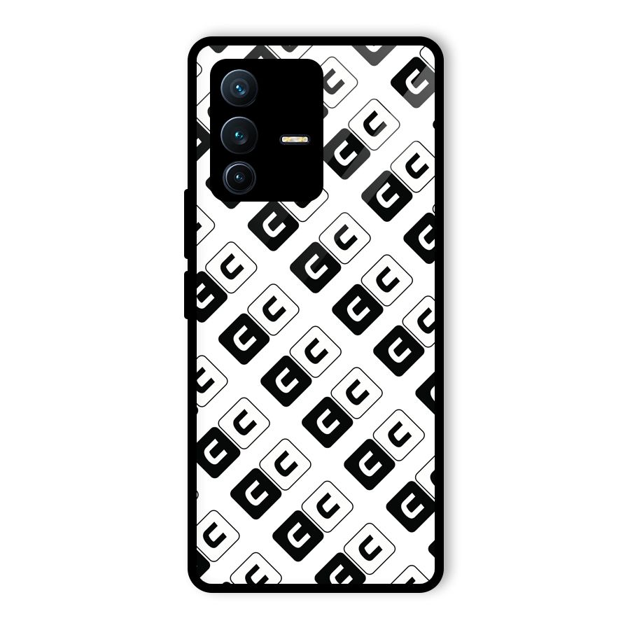 CoversCart Diagonal Banner Glass Back Case for Vivo V23 Pro