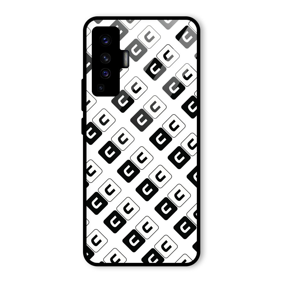 CoversCart Diagonal Banner Glass Back Case for Vivo X50