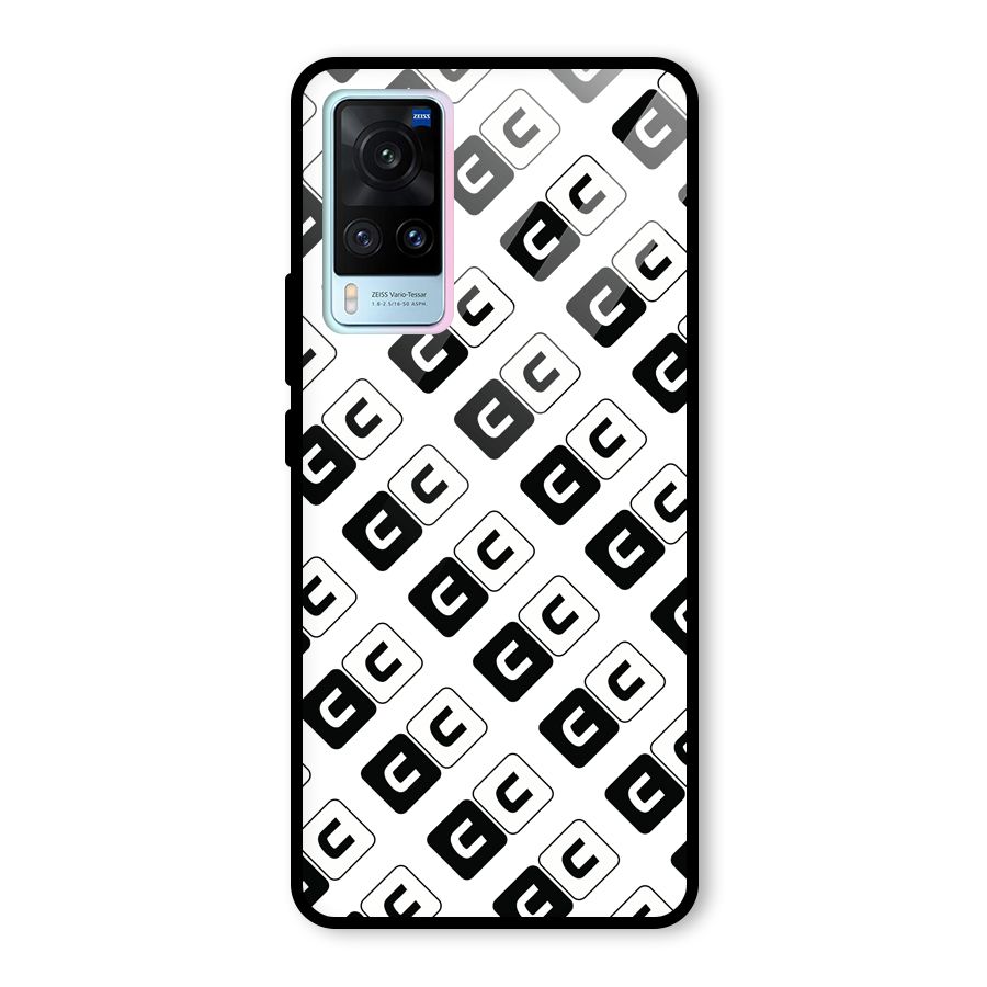 CoversCart Diagonal Banner Glass Back Case for Vivo X60
