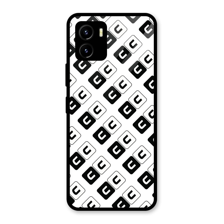 CoversCart Diagonal Banner Glass Back Case for Vivo Y15s