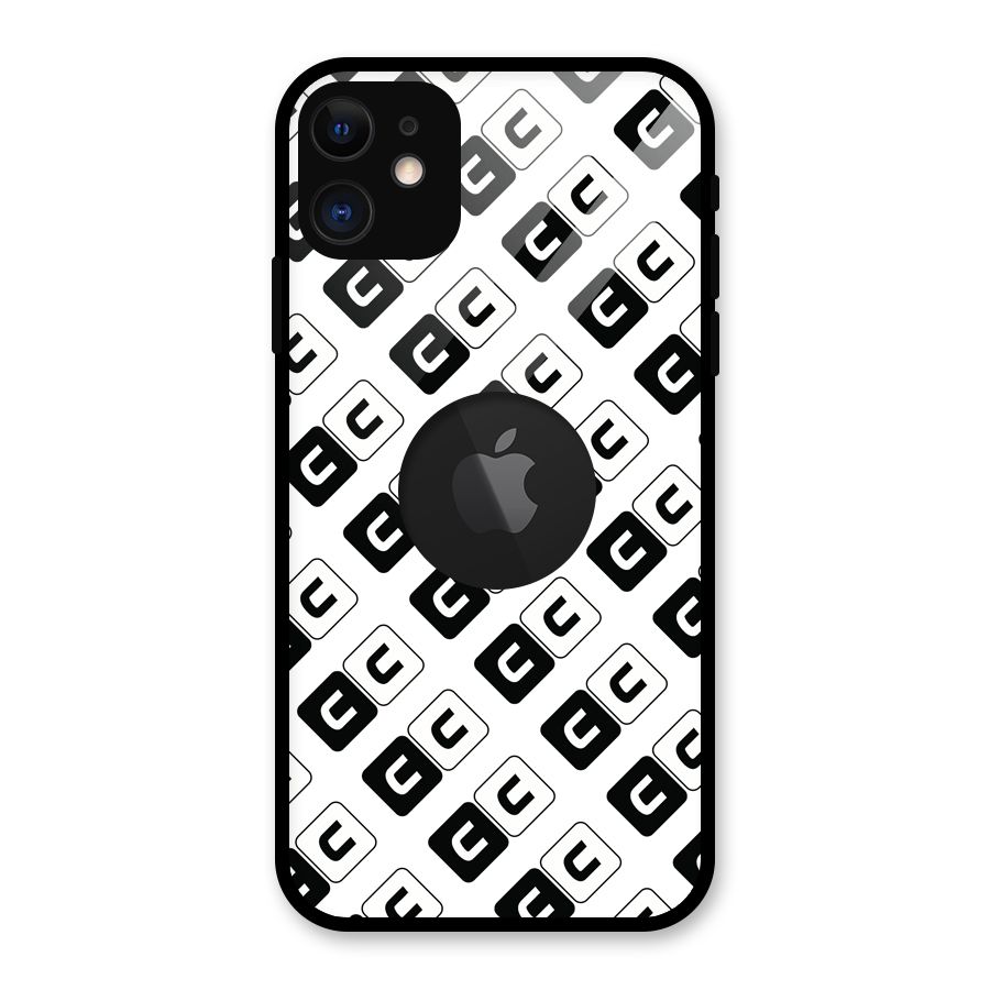 CoversCart Diagonal Banner Glass Back Case for iPhone 11 Logo Cut