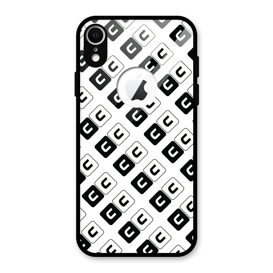 CoversCart Diagonal Banner Glass Back Case for iPhone XR Logo Cut