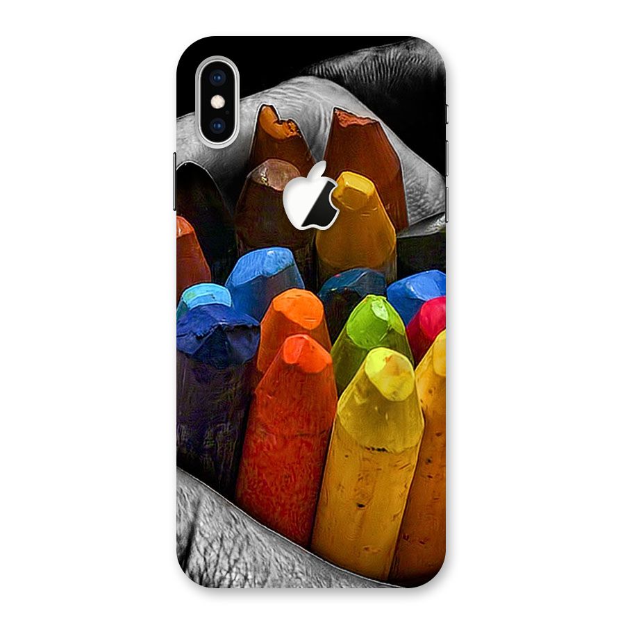 Crayons Beautiful Back Case for iPhone XS Max Apple Cut