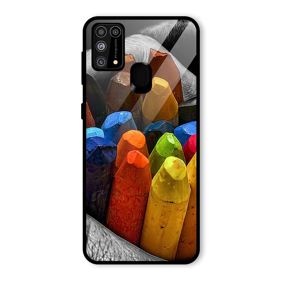 Crayons Beautiful Glass Back Case for Galaxy F41